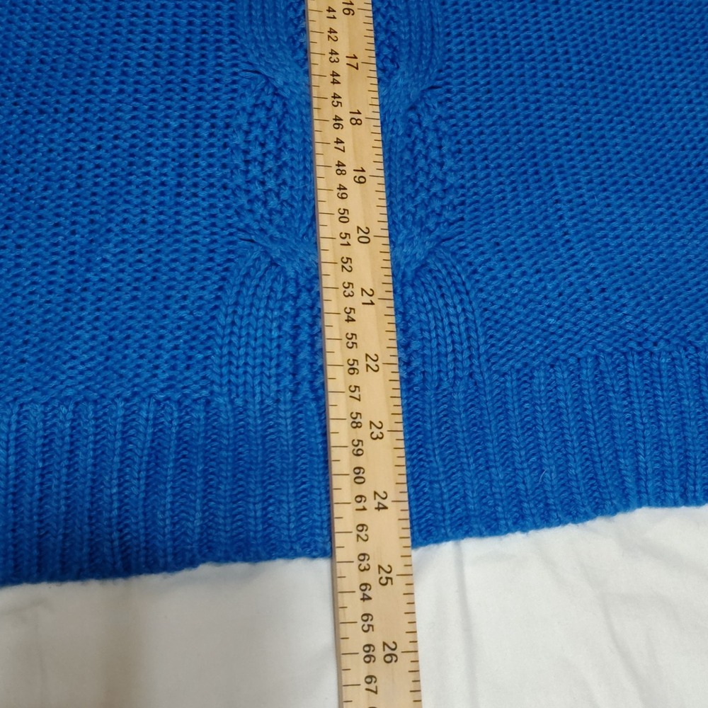 APTIO Blue Cable Knit Sweater Long Sleeve‎ Crew Neck Women's XL - Picture 7 of 7